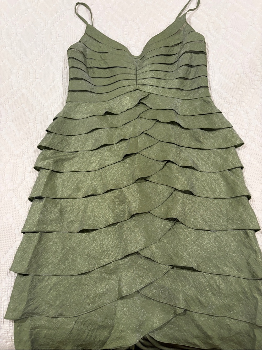Adrianna Papell Occasions Shutter Pleat Tiered Ruffle Dress